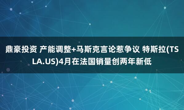 鼎豪投资 产能调整+马斯克言论惹争议 特斯拉(TSLA.US)4月在法国销量创两年新低
