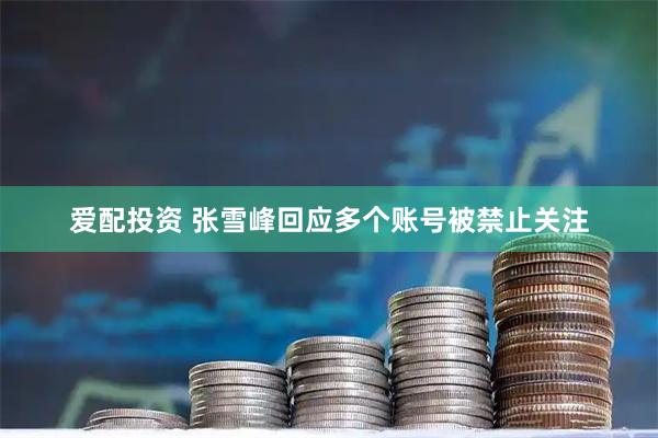 爱配投资 张雪峰回应多个账号被禁止关注