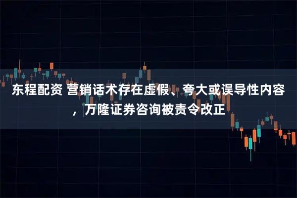 东程配资 营销话术存在虚假、夸大或误导性内容，万隆证券咨询被责令改正