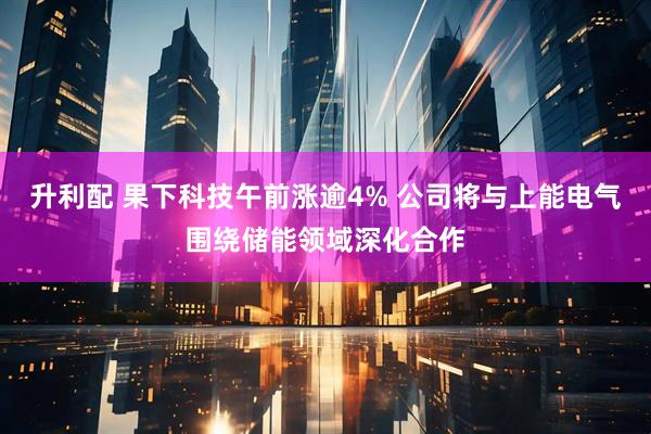 升利配 果下科技午前涨逾4% 公司将与上能电气围绕储能领域深化合作