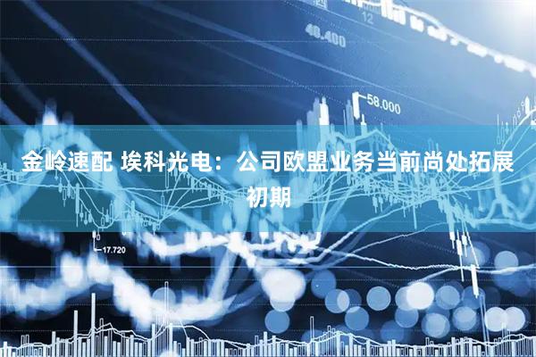 金岭速配 埃科光电：公司欧盟业务当前尚处拓展初期