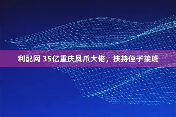 利配网 35亿重庆凤爪大佬，扶持侄子接班