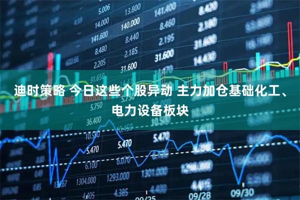 迪时策略 今日这些个股异动 主力加仓基础化工、电力设备板块