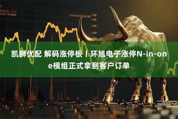 凯狮优配 解码涨停板丨环旭电子涨停N-in-one模组正式拿到客户订单
