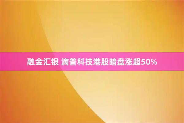 融金汇银 滴普科技港股暗盘涨超50%